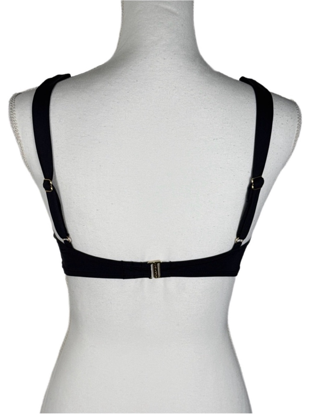 Lauren Ralph Lauren Black Ruffle V-Neck Bikini Adjustable Top - Picture 5 of 7